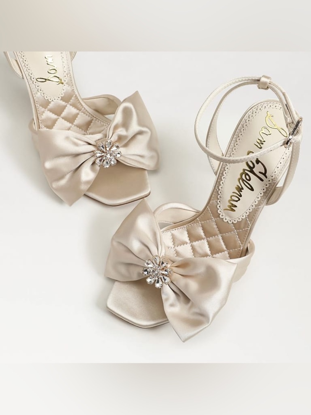 Mango Satin Ivory Lexi Heeled Sandals NWT - Picture 7 of 9